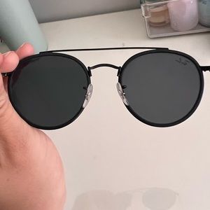 Black Ray-ban round double bridge sunglasses
